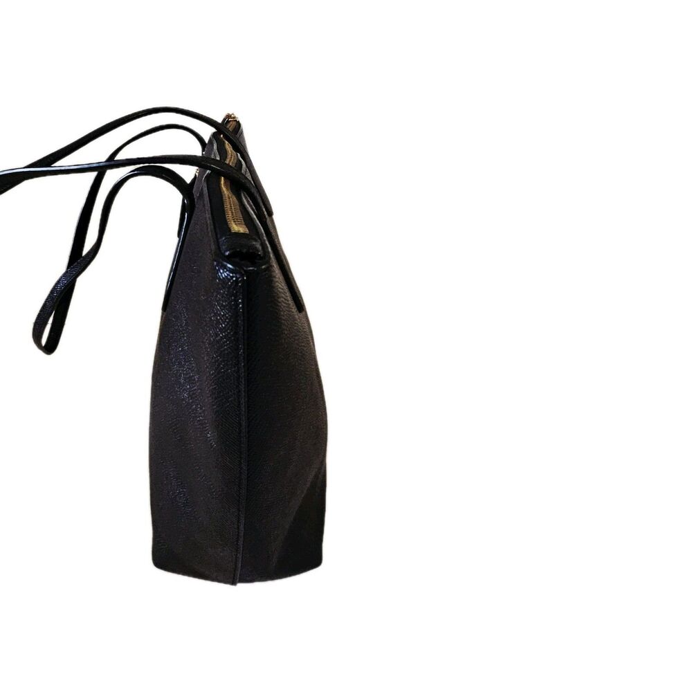Coach Medium Leather Shoulder Bag Black - Picture 7 of 12
